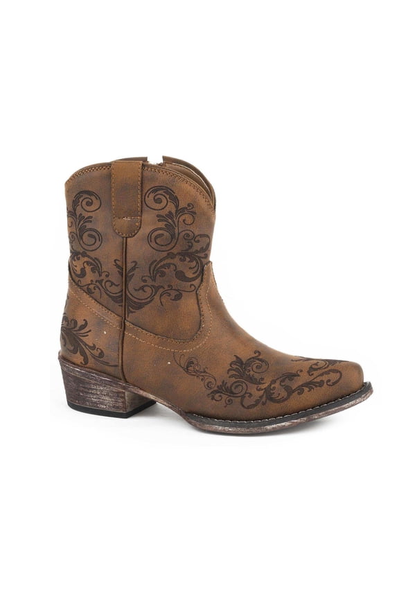 Womens Short Stuff Embroidery Snip Toe Cowboy Ankle Boots
