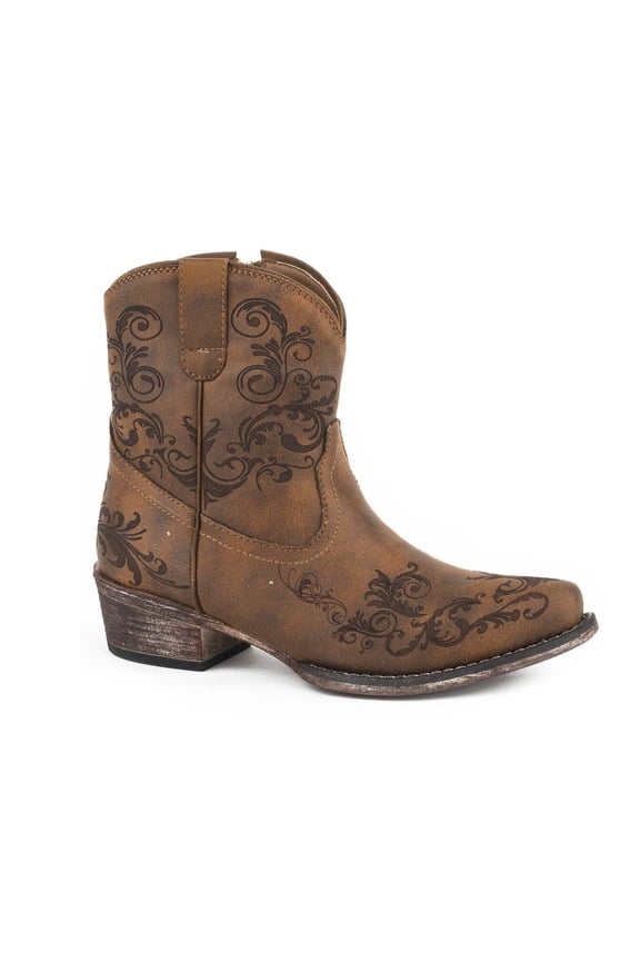 Womens Short Stuff Embroidery Snip Toe Cowboy Ankle Boots