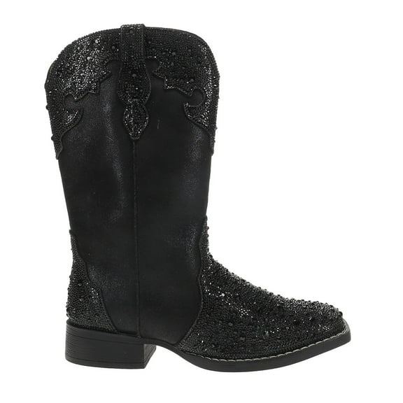 Roper Womens Starlit Rhinestone Square Toe Cowboy  Mid Calf Boots