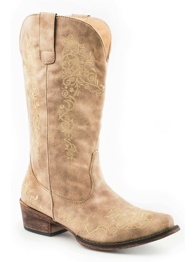 (取寄) ローパー レディース ジュディス Roper women Judith Vintage Beige Faux Leather Roper Womens Vintage Beige Faux Leather Judith Cowboy Boots 9