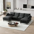 Rophefx 112" Modular Sectional UShaped Sofa Chenille Fabric with