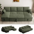 thumbnail image 1 of Rophefx Modular Sectional Sofa,Modern Chenille U-Shaped Sofa Couch with Pull Out Bed,Storage Seat,USB, Cup Holder,Side Pocket,Cloud Couch Bed for Living Room, Apartment,Green, 1 of 8