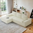 Rophefx 2Piece Chenille LShape Sectional Sofa Couch with 2 Lumbar