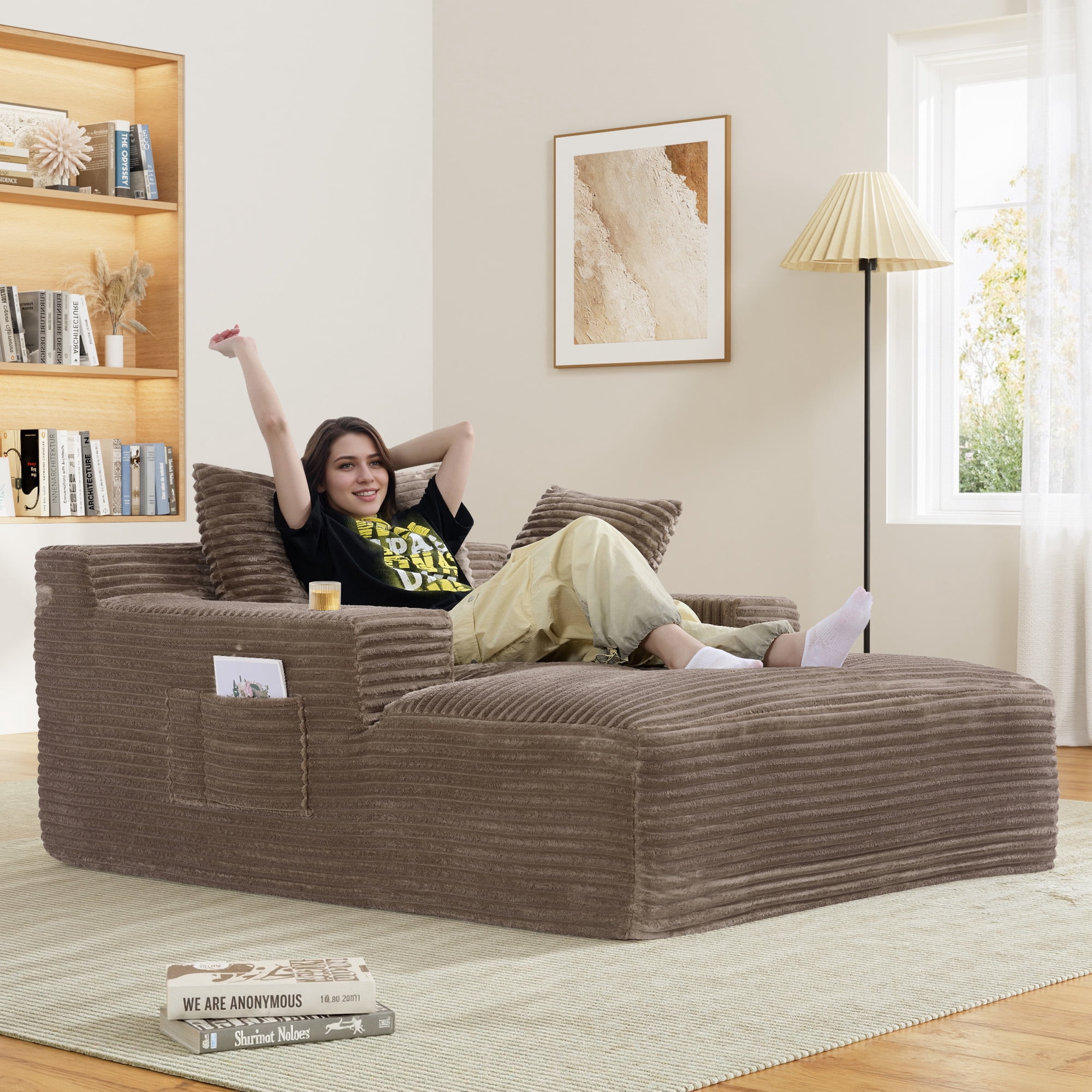 Rophefx 68.5" Oversized Chair Chaise Lounge Indoor, Cloud Sofa Bed with ...