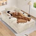 thumbnail image 1 of Rophefx 75.9" Oversized Chair Chaise Lounge Indoor, Cloud Sofa Bed with Cup holder,Sleeper Reading Chair Couch for Living Room, Bedroom,Beige, 1 of 9