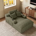 thumbnail image 1 of Rophefx 76" Oversized Chair Chaise Lounge Indoor, Corduroy Cloud Sofa Bed with Cup holder,Sleeper Reading Chair Boneless Couch for Living Room, Bedroom,Olive Green, 1 of 8