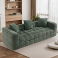 thumbnail image 1 of Rophefx Comfy Chenille 3 Seater Deep Seat Couch, Boneless Cloud Couch,Compression Sofa for Living Room,Green, 1 of 7