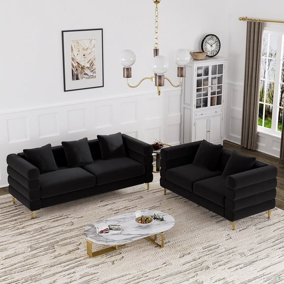 Rophefx Mid-Century Upholstered Sofa Couch for Living Room, Bedroom, Office, Apartment