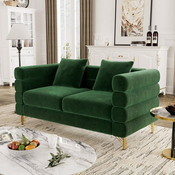 Rophefx Mid-Century Upholstered Sofa Couch for Living Room, Bedroom, Office, Apartment