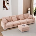 thumbnail image 1 of Rophefx Modern L Shape Chenille Upholstered Convertible Sectional Sofa Couch with Ottoman, 1 of 10