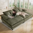 thumbnail image 1 of Rophefx Oversized Chaise Lounge with Adjustable Backrest,109.6" Cloud Sofa Bed with Deep Seat for Living Room,Green, 1 of 6