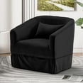 thumbnail image 1 of Rophefx Swivel Accent Chairs for Living Room with Pillow,360-Degree Base,Velvet Fabric,Barrel Chair Swivel for Bedroom,Office,Color Black, 1 of 8