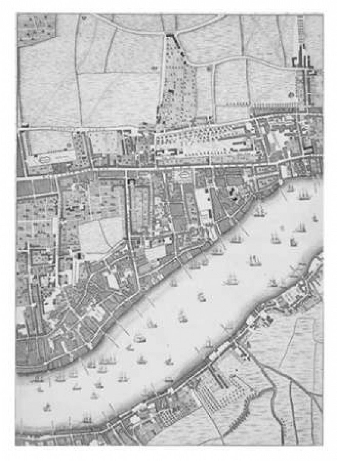 Roque Sectional map of London 1748 Canvas Art - John Roque (18 x 24)