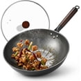 thumbnail image 1 of Rorence Carbon Steel Wok Pan, 13 Inch Nonstick Wok with Glass Lid, 1 of 10