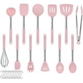 thumbnail image 1 of Rorence Silicone Cooking Utensil Set, 12 Pieces Kitchen Utensils Set with Stainless Steel Handle, Non-stick Heat Resistant Silicone Cookware, Pink, 1 of 6
