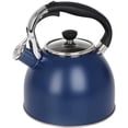 thumbnail image 1 of Rorence Whistling Stovetop Tea Kettle 2.5 Quart Stainless Steel Hot Water Tea Pot with Capsule Bottom and Glass Lid, Navy Blue, 1 of 8