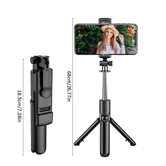 Roreta Wireless Tripod Stand Selfie Stick with Light Bluetooth Remote Control Extendable for iPhone Cellphone Tiktok Live Stream