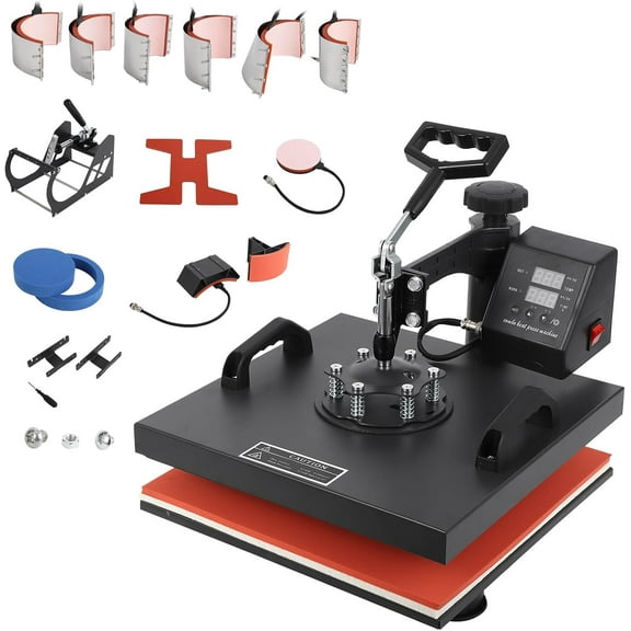 Roromall 11 in 1 Heat Press Machine 15"x15" with Tumbler Attachment, Slide-Out Drawer, 360° Swing Away, Industrial Sublimation Press for T-Shirts, Tumblers, Mugs, Hats, Plates