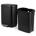 thumbnail image 1 of Roromall 12L Trash Can, with Lid, Step Pedal, Stainless Steel Trash Can with  Automatic Lowering and Soft Closing, Recycling Bin for Kitchen, Bathroom, Office, 1 of 8
