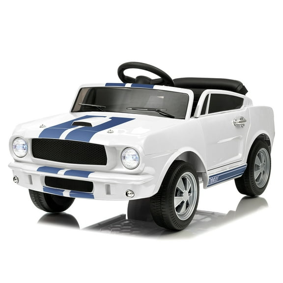 Roromall 12V Electric Car for Kids, Ride On Toy with Remote Control, Battery Powered Upgrade Panel, Shock Absorbers, Safety Belt, LED Lights
