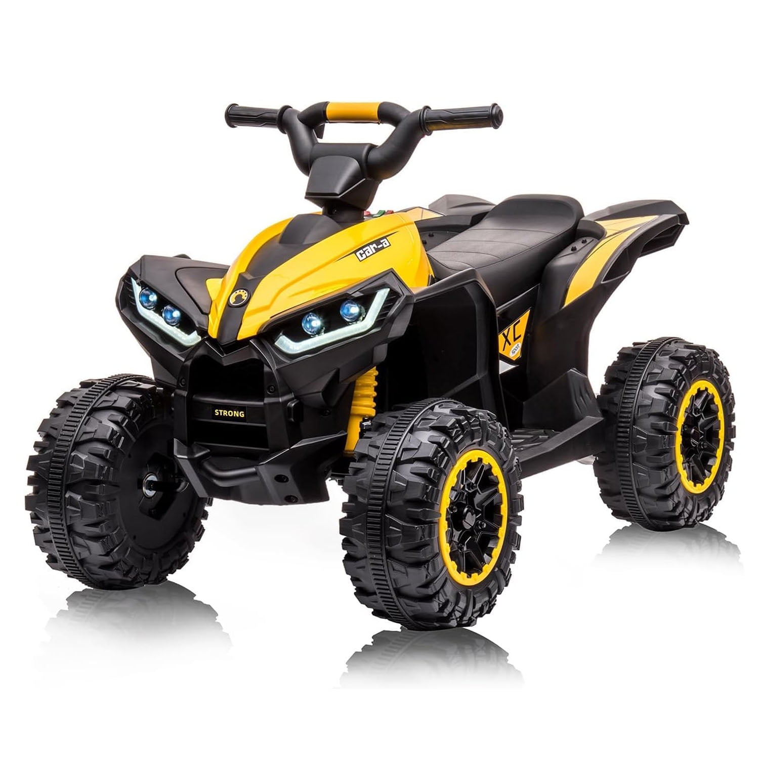 12V Kids Ride-On ATV with LED Lights - Black