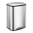 thumbnail image 1 of Roromall 13.2 Gallon/50L Step Trash Can, Stainless Steel Garbage Can with Removable Inner Bucket, Kitchen Trash Bin with Soft-Close Lid, Hands-Free Rubbish Bins for Office, Bathroom, Bedroom, 1 of 8