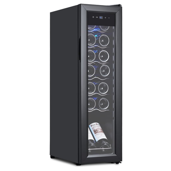 Roromall 14 Bottle Compressor Wine Cooler, Freestanding Beverage Refrigerator, Wine Cellar with Adjustable Temp Control for Red, White, and Champagne, Beer, Soda
