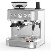 Roromall 15 Bar Espresso Machine with Built-In Grinder and Milk Frother, PID Control Coffee Maker with 85 Oz Large Tank, Compact Design for Home Barista Cappuccino, Latte, Macchiato