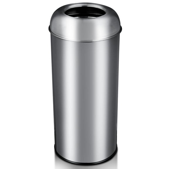 Roromall 17Gal/65L Open Top Trash Can Commercial Grade Heavy Duty Tall Trash Can Brushed Stainless Steel for Outdoor, Kitchen Waste Bins for Home, Office, Restaurant, Restroom