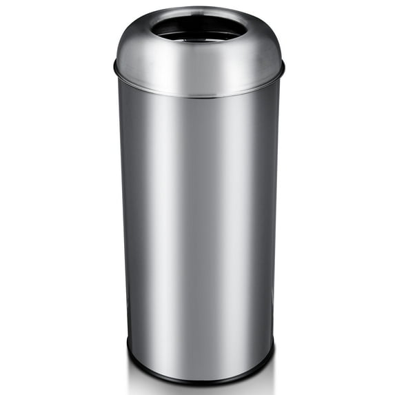 Roromall 17Gal/65L Open Top Trash Can Commercial Grade Heavy Duty Tall Trash Can Brushed Stainless Steel for Outdoor, Kitchen Waste Bins for Home, Office, Restaurant, Restroom