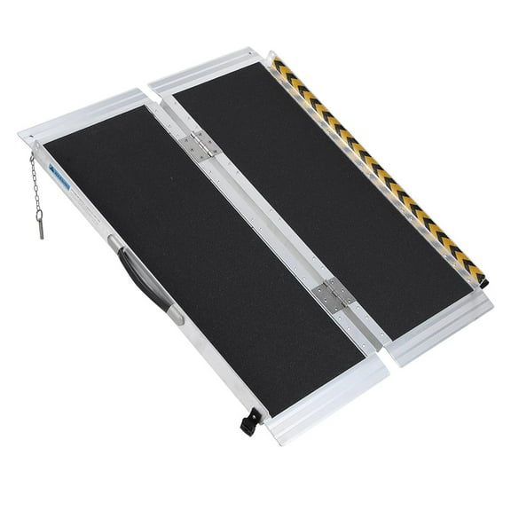 Roromall 2/3/4/5/6/7/8/9/10 FT Wheelchair Ramp for Home Steps, Portable Aluminum Wheelchair Ramp with Non-Skid Surface and Reflective Strips, Weight Capacity Up to 600 LBS