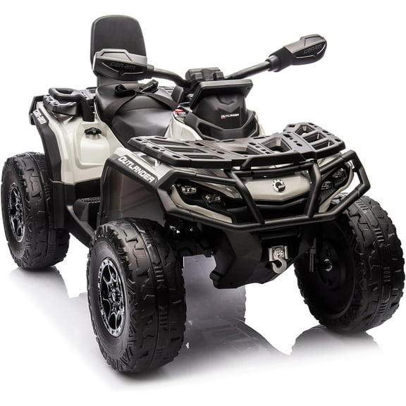 Roromall 2 Seater Ride On ATV for Kids, 24V Ride On Toy Car with Leather Seat, EVE Wheels, LED Lights, 2WD/4WD Power, Music, 4 Wheeler Electric Car Battery Powered for Boys Girls
