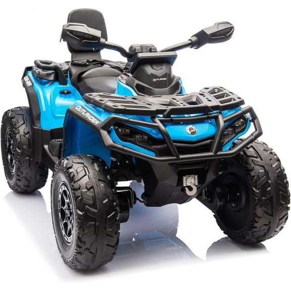 Roromall 2 Seater Ride On ATV for Kids, 24V Ride On Toy Car with Leather Seat, EVE Wheels, LED Lights, 2WD/4WD Power, Music, 4 Wheeler Electric Car Battery Powered for Boys Girls
