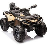 Roromall 2 Seater Ride On ATV for Kids, 24V Ride On Toy Car with Leather Seat, EVE Wheels, LED Lights, 2WD/4WD Power, Music, 4 Wheeler Electric Car Battery Powered for Boys Girls