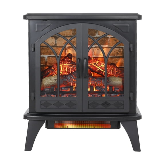 Roromall 24" Infrared Electric Fireplace Stove 3D Projection Quartz Fireplace Heater with Remote Control, Overheating Safety Protection