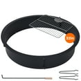thumbnail image 1 of Roromall 32" Fire Pit Ring with Grill-Grate, Firepit Cooking Ring 2.5MM Steel Heat-Resistant Round Fire Pit Insert, Above/In Ground Fire Pit, for Camping Garden Backyard, 1 of 7