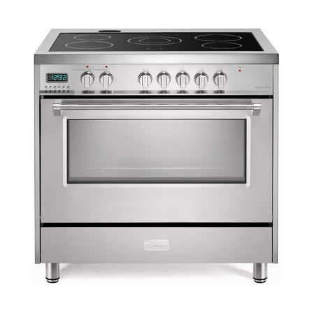 Roromall 36" Electric Range with 5 Heating Elements Convection Oven 4.3 Cu. Ft. Capacity, 7 Functions Professional Electric Range Oven with Smooth Glass Top, Stainless Steel