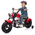 thumbnail image 2 of JoyWheels 36V Electric Motorcycle For Kids, 350W Motor Electric Dirt Retro Bike With Headlights, Leather Seat, Max Speed Up 13.67 Mph, Max Weight Support 132 LB, Red 2 of 14