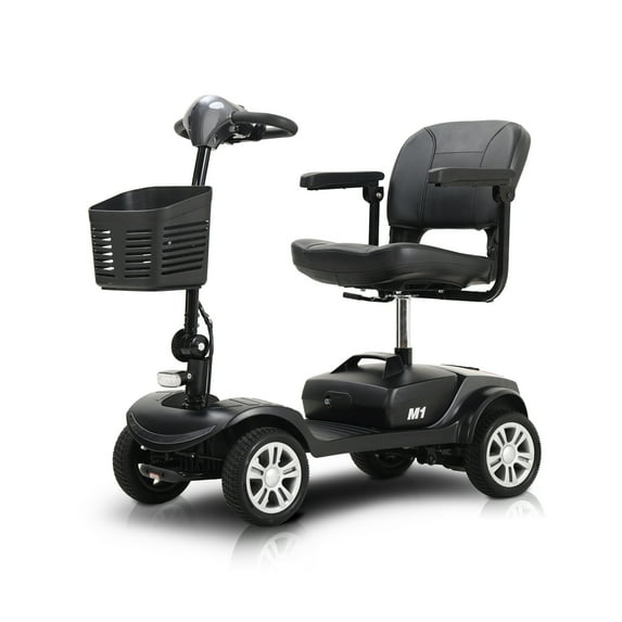 Roromall 4 Wheel Mobility Scooter Compact Portable Folding Wheelchairs with 300W Motor and Lights, Electric Powered Travel Wheelchair for Seniors Adults Elderly