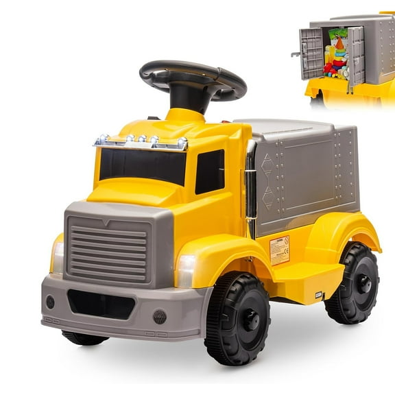 Roromall 6V Ride on Car for Toddlers, Electric Car w/Large Storage Space, 2 Headlights, 5 LED Lights, Music, Kids Car to Drive, 6V Rechargeable Battery & Charger