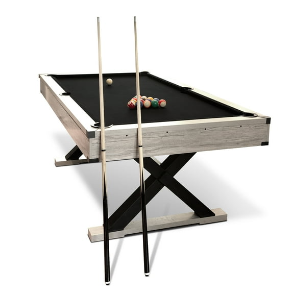 Roromall 7 FT Pool Tables, Wooden Billiards Table with with Balls and Cues, Complete Billiards Set for Family