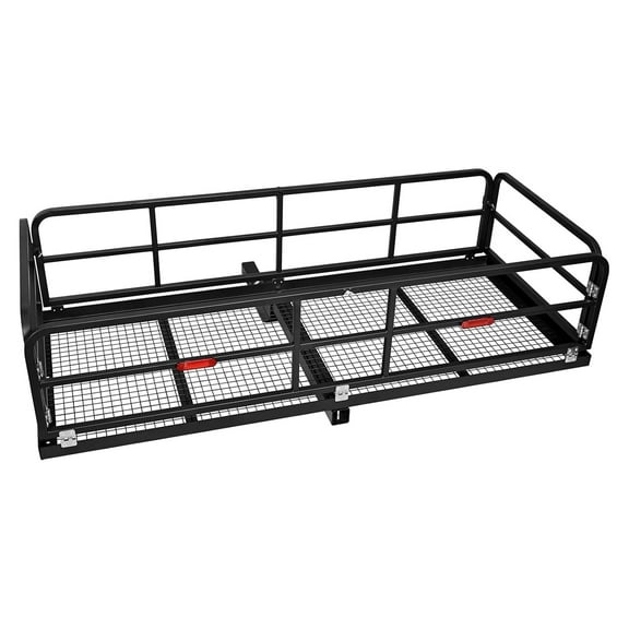 Roromall 750 lbs Folding Hitch Mount Cargo Carrier, Hitch-Mounted Cargo Basket, Rear Luggage Carrier for 2" Receiver, Heavy-Duty Luggage Storage for SUV, RV, Truck, and Trailer