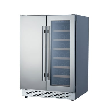 Roromall Beverage and Wine Cooler - Dual Zone, Built-in and Freestanding, Holds 54 Cans and 20 Bottles, Independent Temperature Control, Upgraded Quiet Compressor