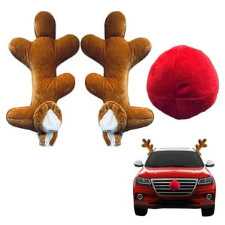 Car Reindeer Antlers & Nose Full Set - Christmas Decorations for Car -  Window Roof-Top & Grille Rudolph Reindeer Kit - Auto Holiday Accessories  Decoration Kit Best for Car SUV Van Truck 