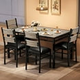 thumbnail image 1 of Roromall Dining Table Set, Wood Kitchen Table with Upholstered Chairs, Kitchen Table Chairs Set w/Collision Angle for Small Space, Dining Room, Apartment, 1 of 7