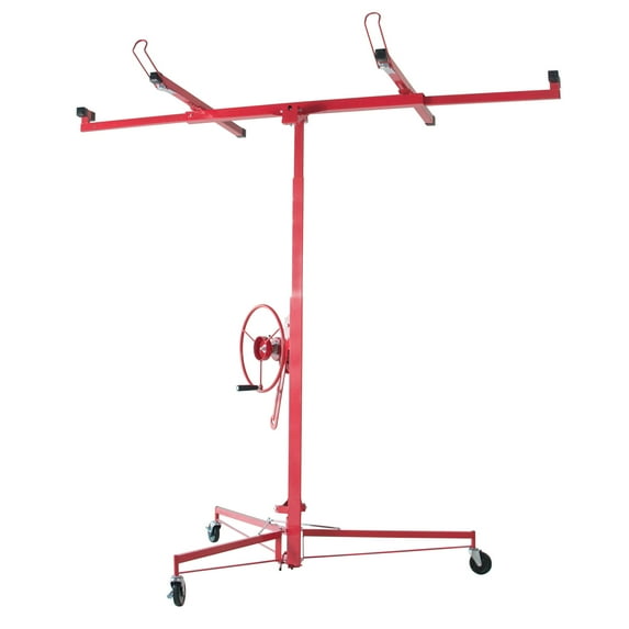 Roromall Drywall Lift 11.5' Drywall Panel Jack Tool Construction Rolling Caster Wheel Lifter 150 LBS Load Capacity