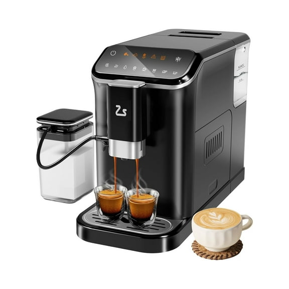 Roromall Espresso Machine 20 Bar, Built-In & Adjustable Espresso Bean Grinder, Professional Espresso Maker with Automatic Milk Frother, Touch Screen Coffee Machine with 1.5L Water Tank