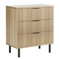 thumbnail image 1 of Roromall Fluted 3 Drawer Dresser for Bedroom, Modern Wood Chest of Drawers, Closet Dresser Organizer with Anti-Tipping Device and Metal Legs for Hallway Entryway, 1 of 7