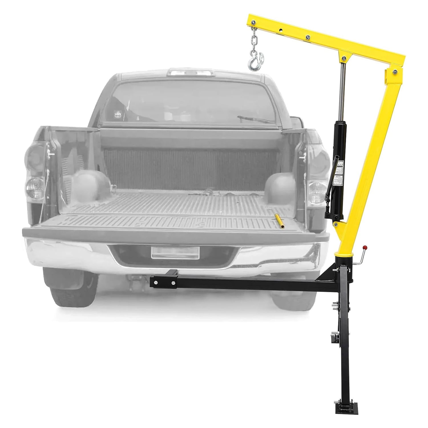 Roromall Hydraulic Pickup Truck Crane, 1000 lbs Capacity, 360°Swivel, Hitch Mounted Crane with 3 Adjustable Capacity for Lifting Goods in Construction, Industry