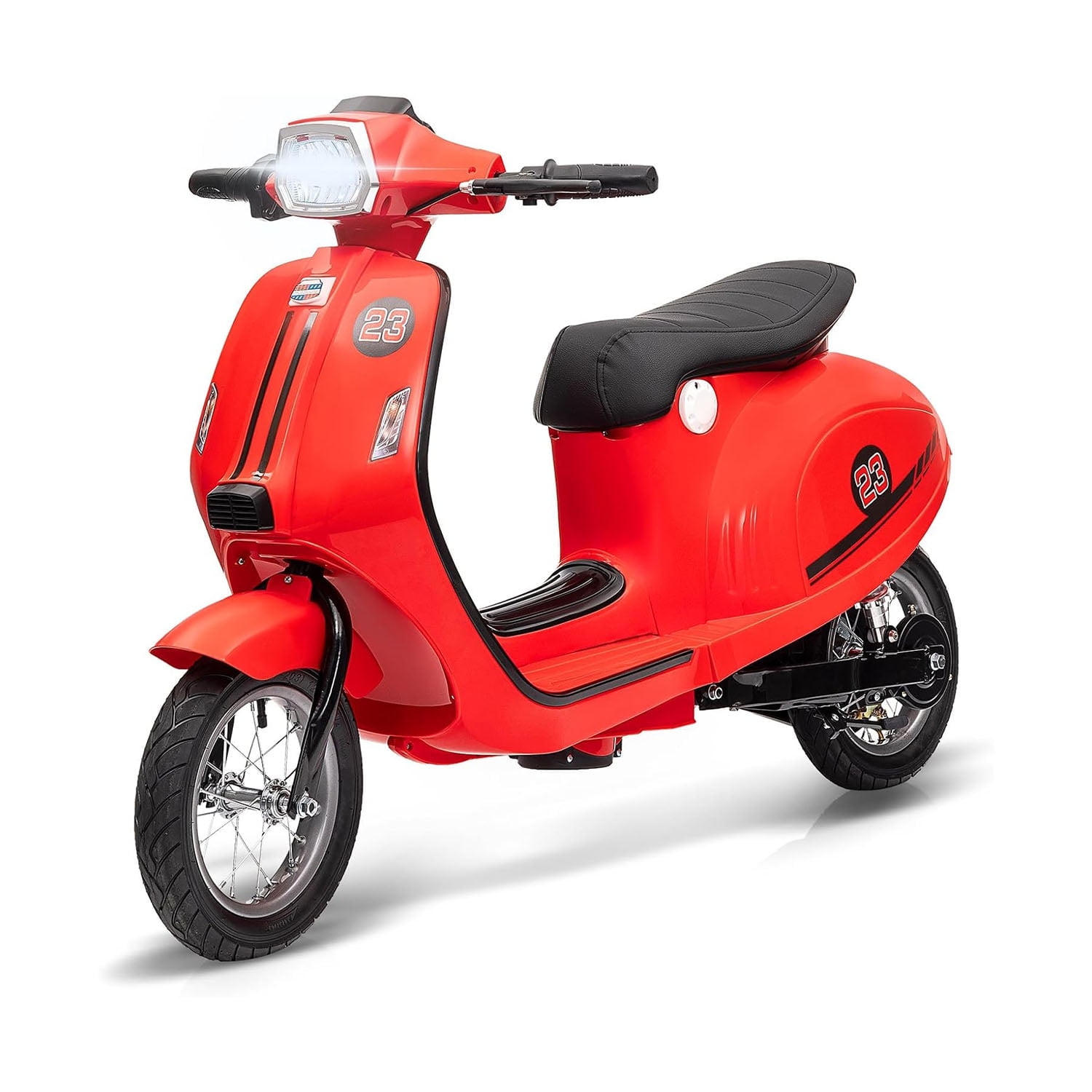 Roromall Kids Electric Moped Scooter, 24V 350W Ride on Motorcycle, Max Up to 14MPH, with Rear Brake, Twist Grip Throttle & LED Light, for Kids/Teens 8-12